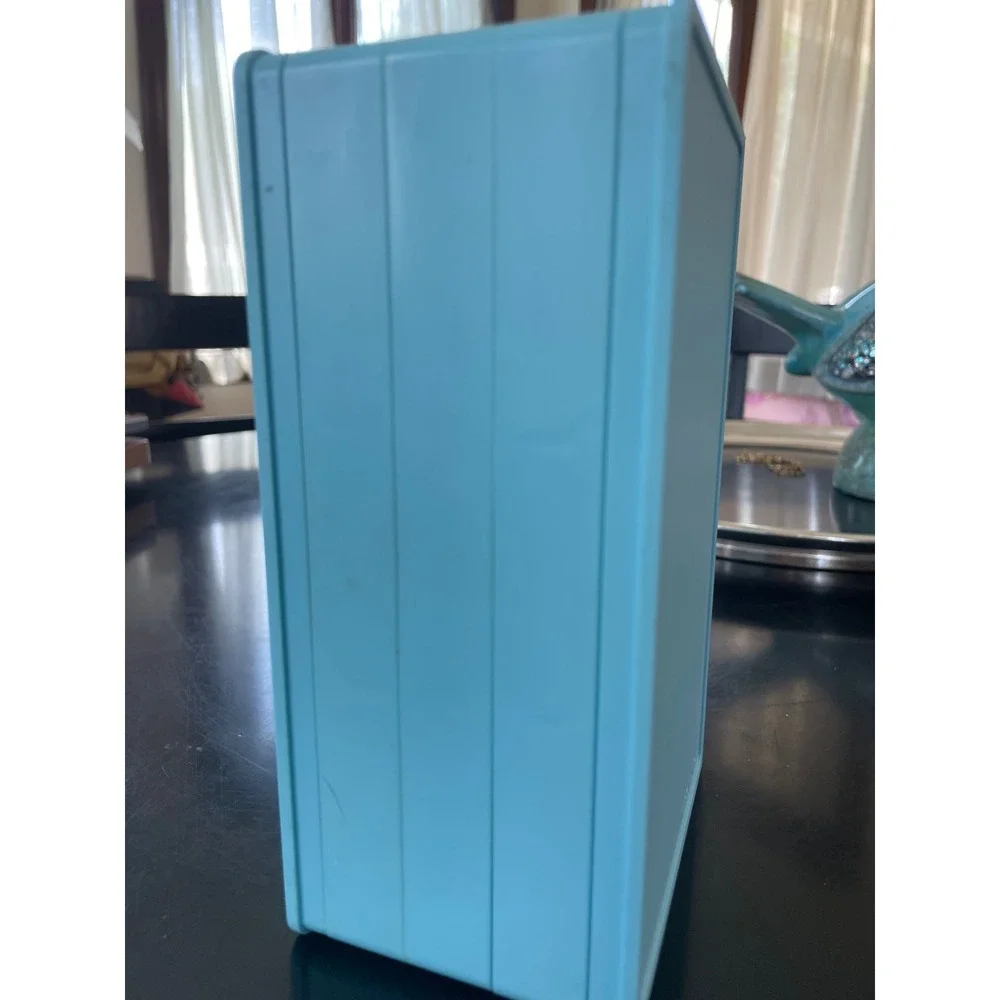 Vintage The Earring Book Jewelry Organizer Blue Plastic Storage Case Retro